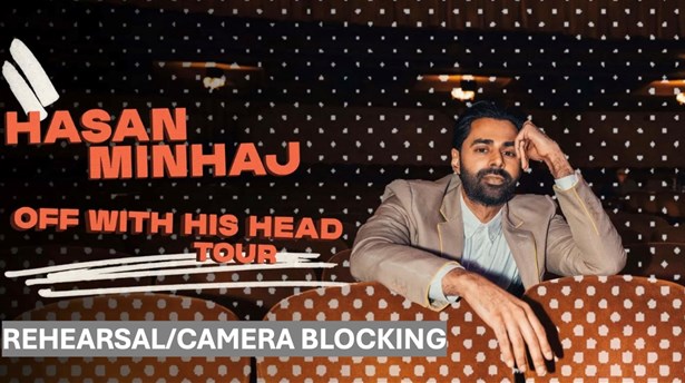 Rehearsal/Camera blocking for Hasan Minhaj's "Off With his Head Tour" Netflix Comedy Special 